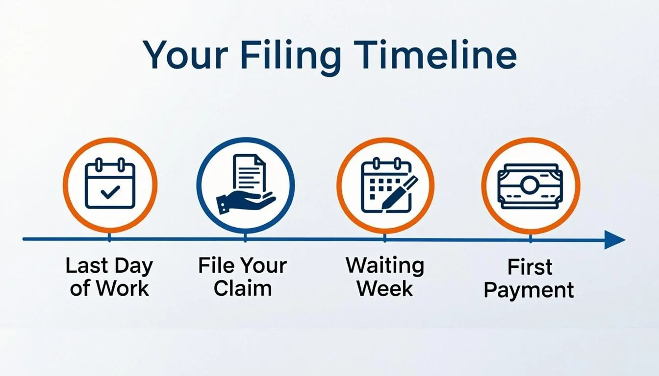 Timeline from last day of work to first unemployment payment