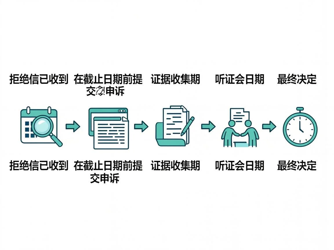 Unemployment appeal timeline process from denial letter through hearing and final decision with key deadlines and milestones