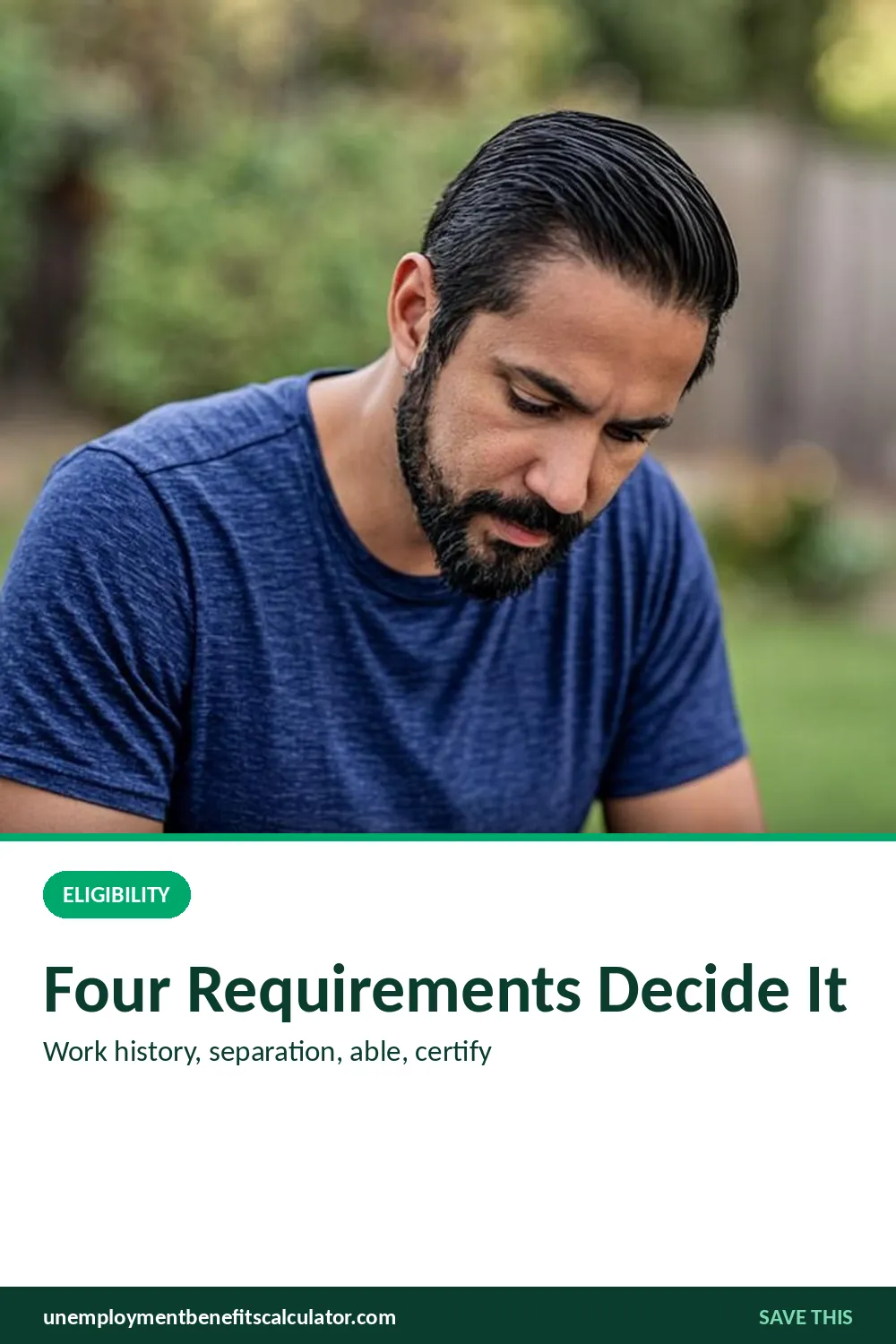 Photorealistic photo of an American man reviewing an eligibility checklist on a clipboard at his kitchen table